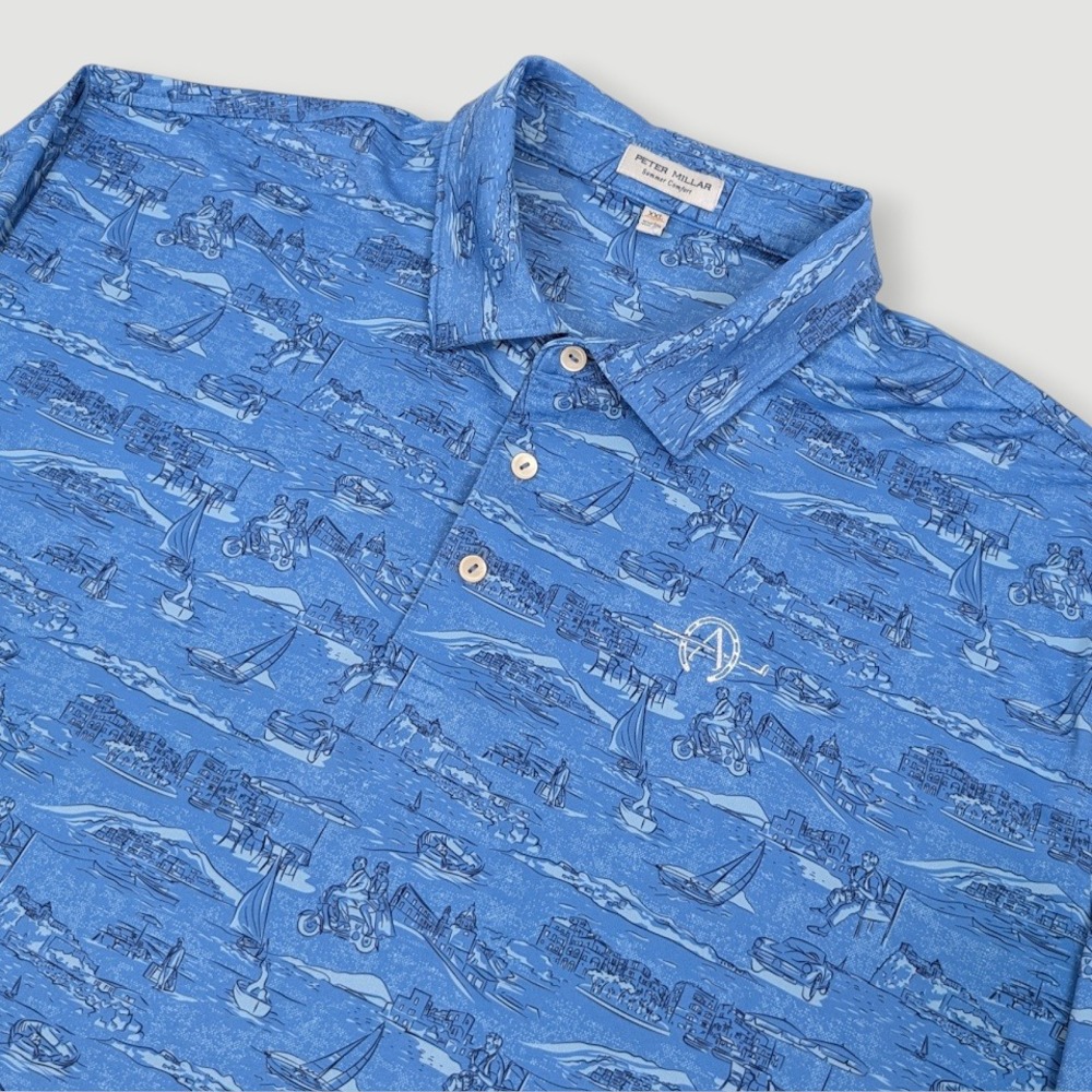 Peter Millar x Adios Golf Club Summer Comfort Polo‎ 2XL Italian Escape Print
